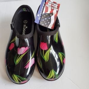 Sloggers "Tulip Black" waterproof rain garden comfort shoes